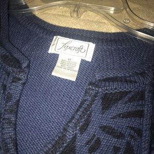Foxcroft Blue Pullover Knit/Sweater. Size Medium.